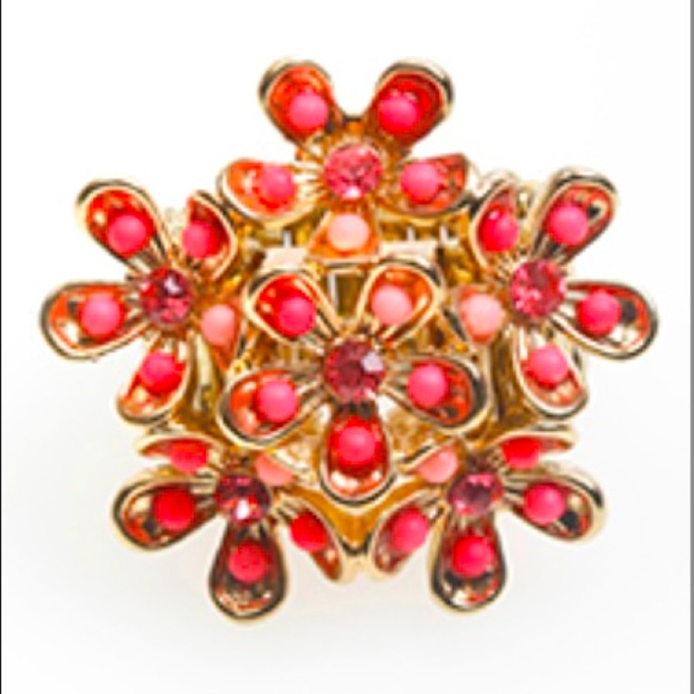 Crystal floral stretch ring